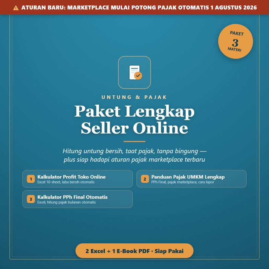 PAKET LENGKAP Seller Online — Kalkulator Profit + Pajak UMKM